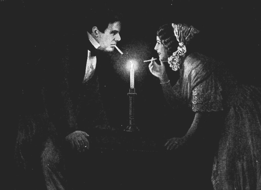 Escena final de Il segreto di Susanna, en un grabado de 1917 con Mario Sammarco y Mlle. Lipkowska como Conde y Susana.