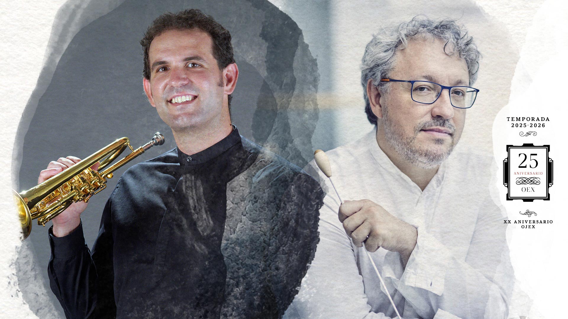 Homenaje 20º Aniversario OJEX. Miguel Romea y Marcos García Vaquero